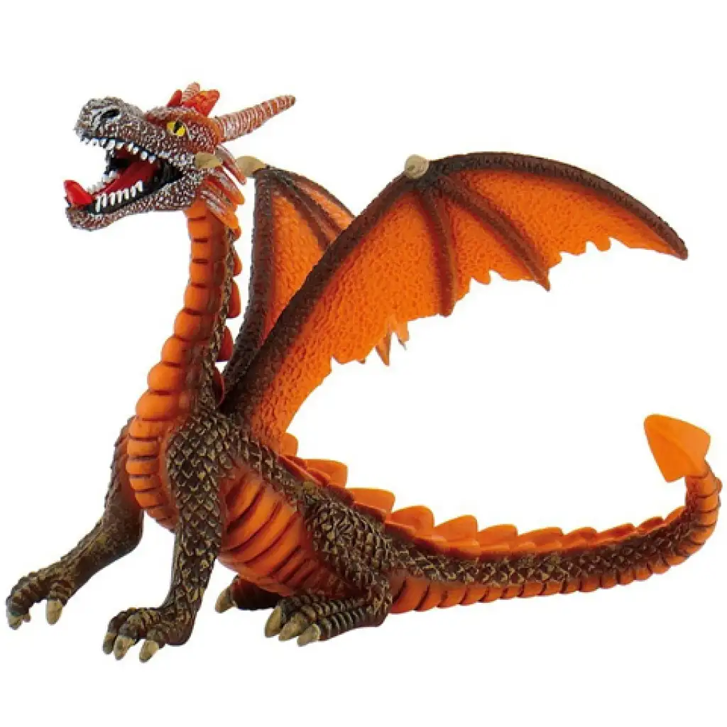 imagen de Figura de dragón sentado naranja - Bullyland 1