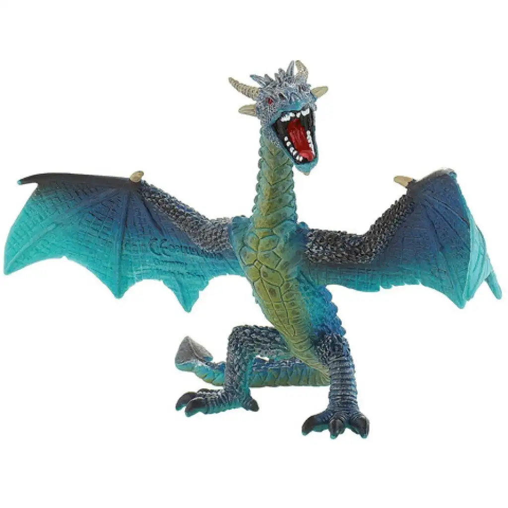 imagen de Figura de dragón turquesa con alas extendidas - Bullyland 1