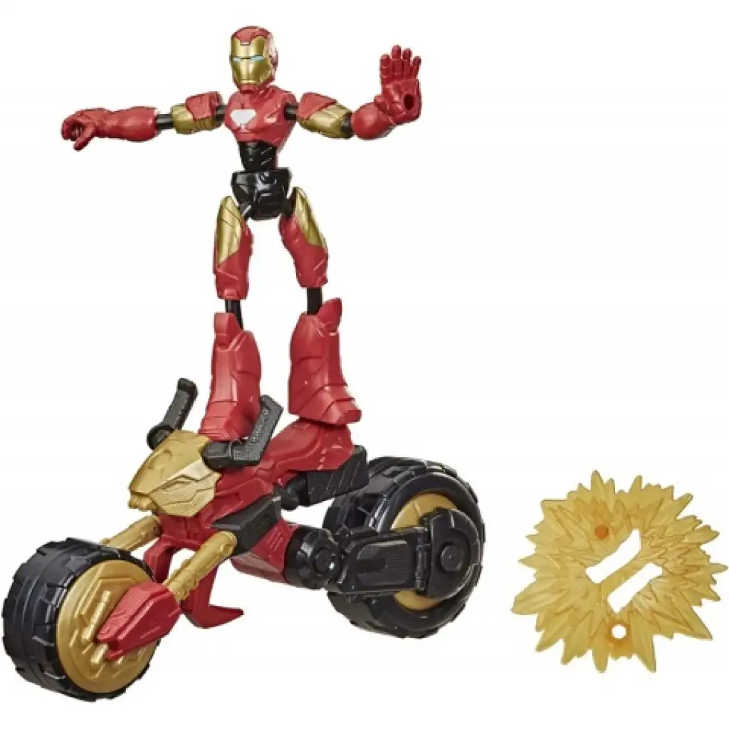 imagen de Figura de Iron Man Bend and Flex Rider con moto - Hasbro 2