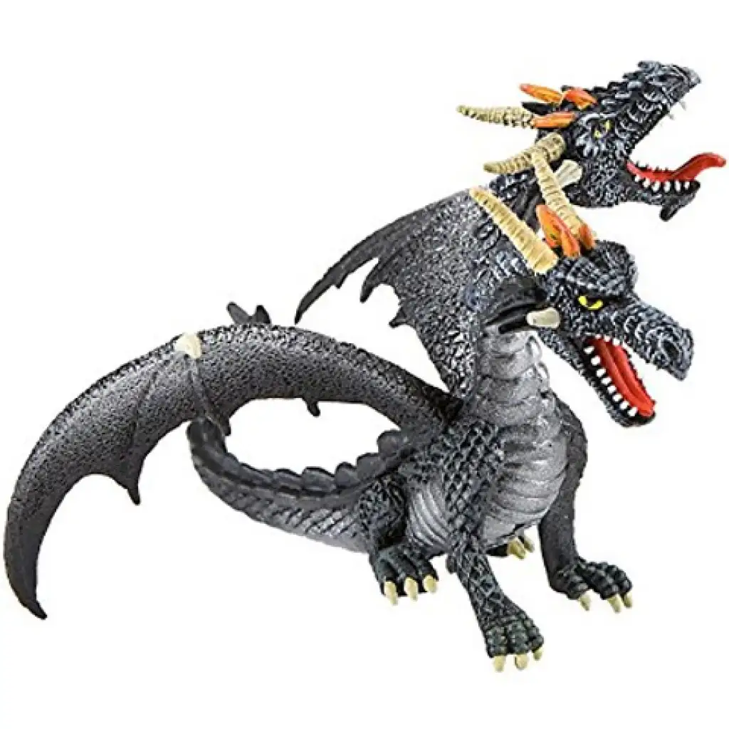 imagen de Figura de juego de dragón negro de doble cabeza - Bullyland 1