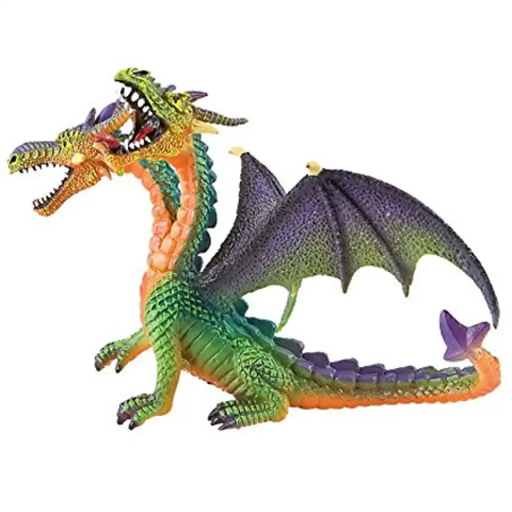 imagen de Figura de juguete de dragón verde de doble cabeza - Bullyland 1