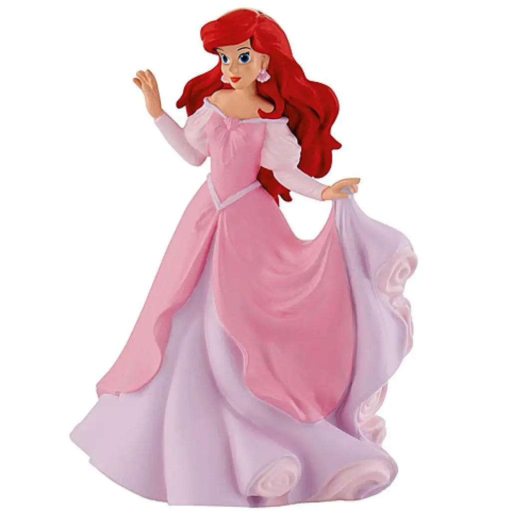 imagen de Figura de juguete de princesa Ariel con vestido rosa 1