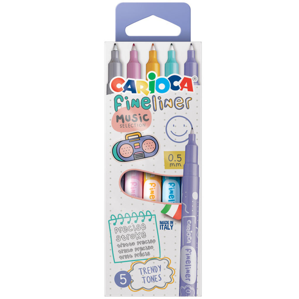 imagen de Fineliner Music Selection set de 5 rotuladores de punta fina 0,5mm - Carioca 1