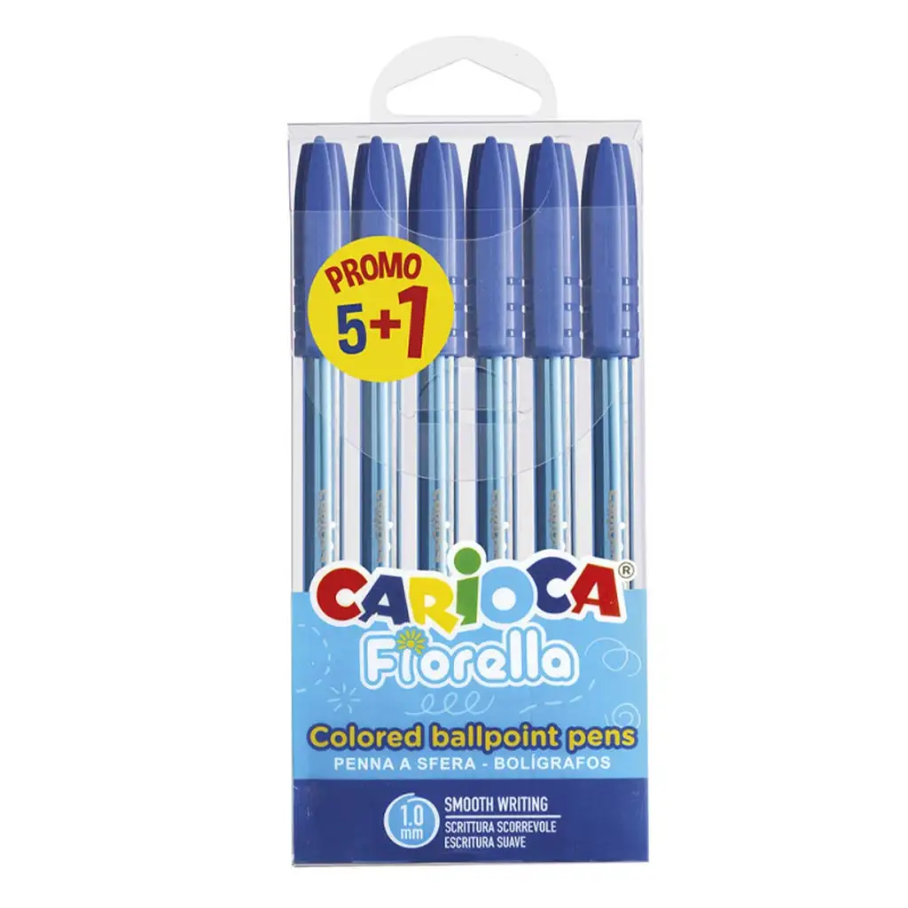 imagen de Fiorella set de bolígrafos de 6 piezas color azul - Carioca 1