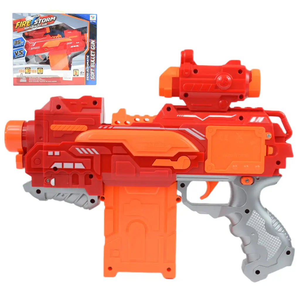 imagen de Fire Storm: Arma de dardos de espuma eléctrica con balas y luz 33cm 1