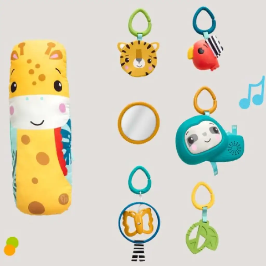 imagen de Fisher-Price: Alfombra de juego 3 en 1 con perezoso musical y almohada de barriga - Mattel 3