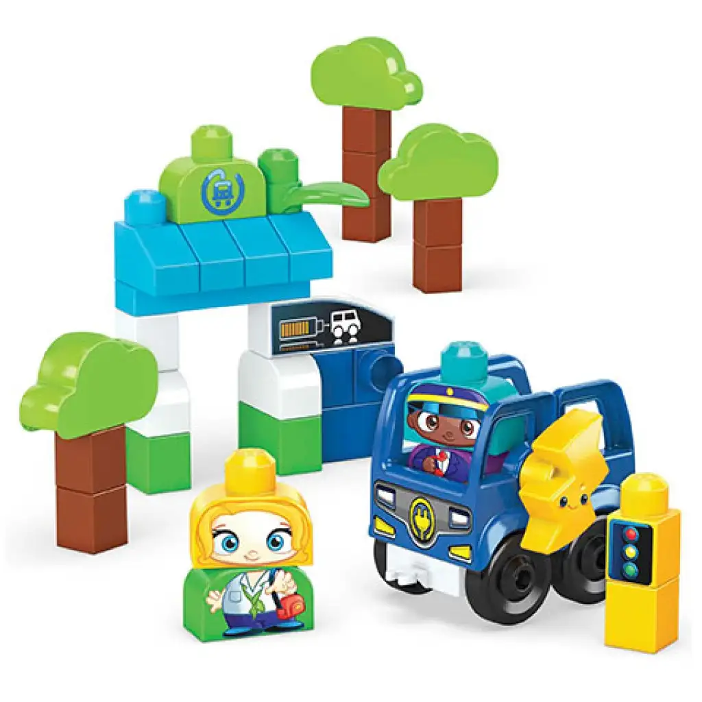 imagen de Fisher-Price: Estación de autobús Green Town con estación de carga - Mega Bloks 2