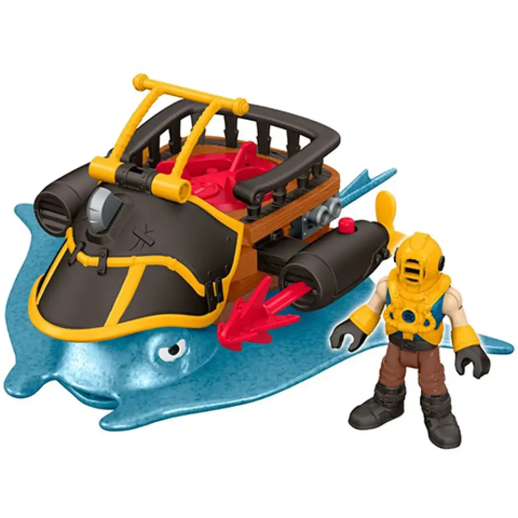 imagen de Fisher-Price: Imaginext Capitán Nemo y manta raya set de juego pirata - Mattel 2