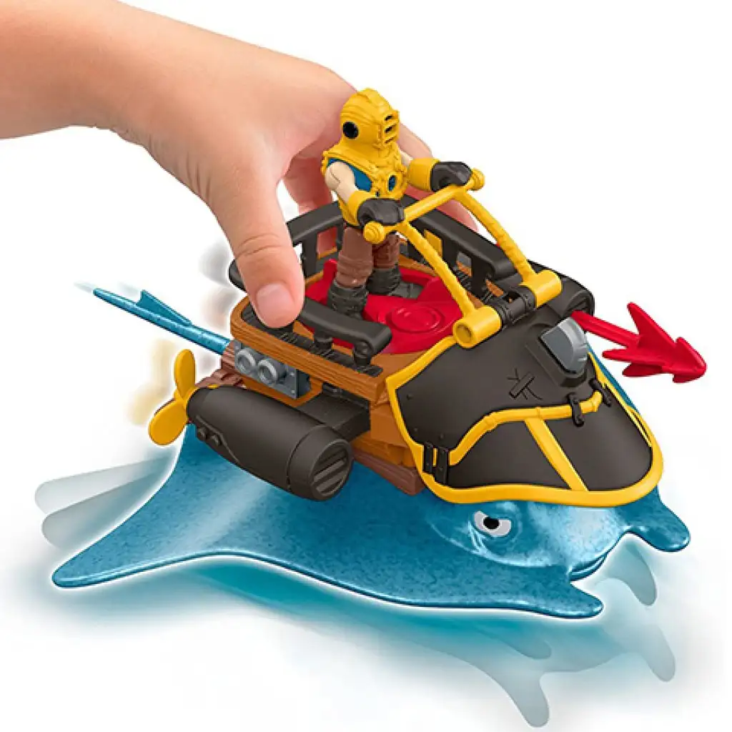 imagen de Fisher-Price: Imaginext Capitán Nemo y manta raya set de juego pirata - Mattel 3