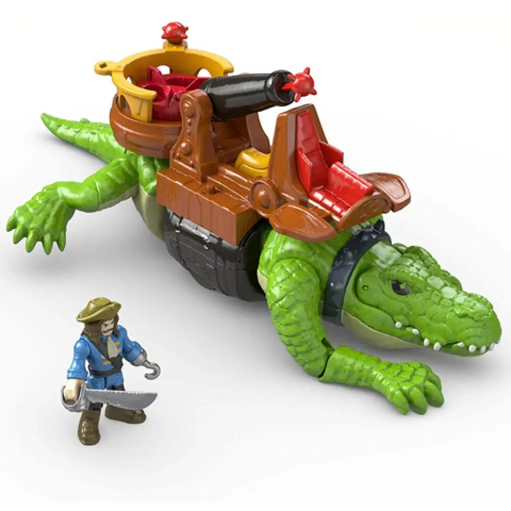 imagen de Fisher-Price: Imaginext cocodrilo y set de juego del Capitán Hook - Mattel 2