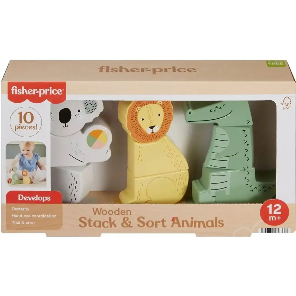 imagen de Fisher-Price: Madera Fa animales apilables - Mattel 1