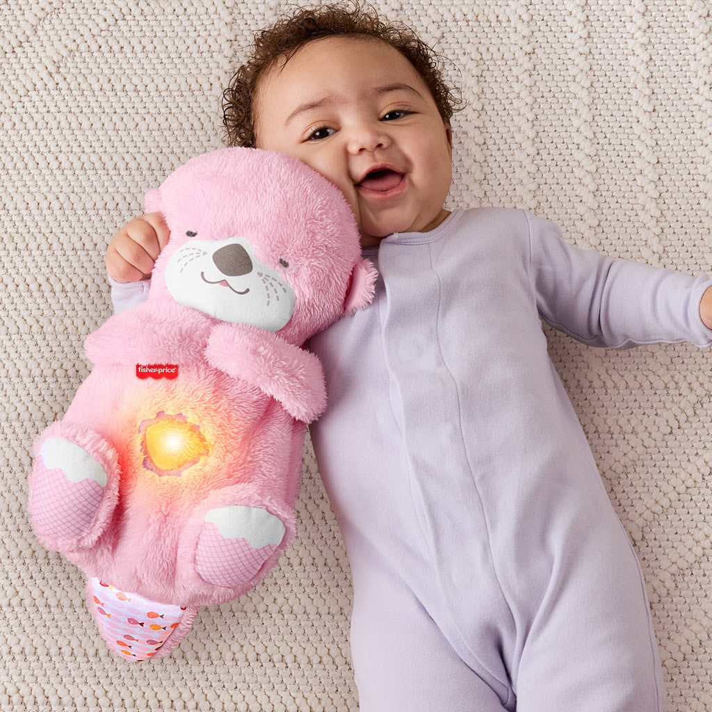 imagen de Fisher-Price: Nutria rosa para dormir con funciones - Mattel 2