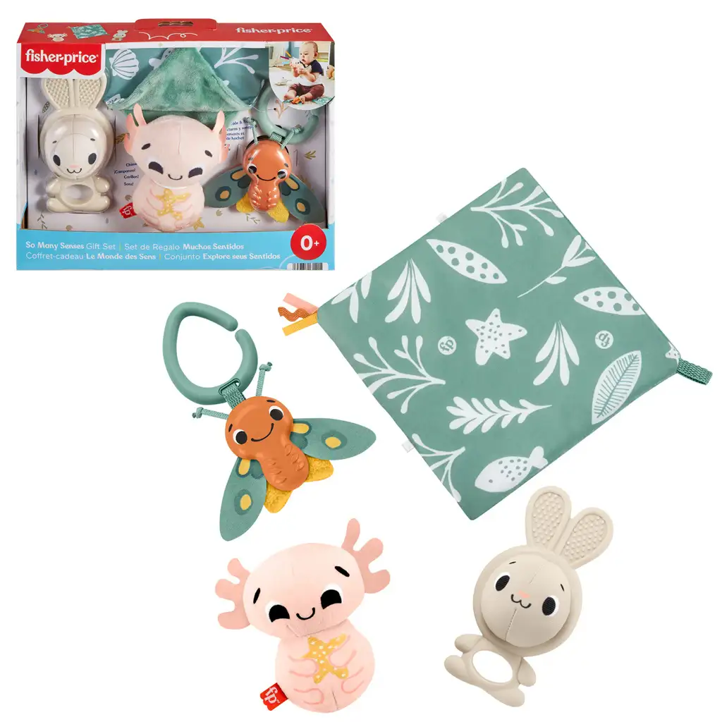 imagen de Fisher-Price: Sensimals Hola Sensación set de juguetes para bebés de 4 piezas - Mattel 1