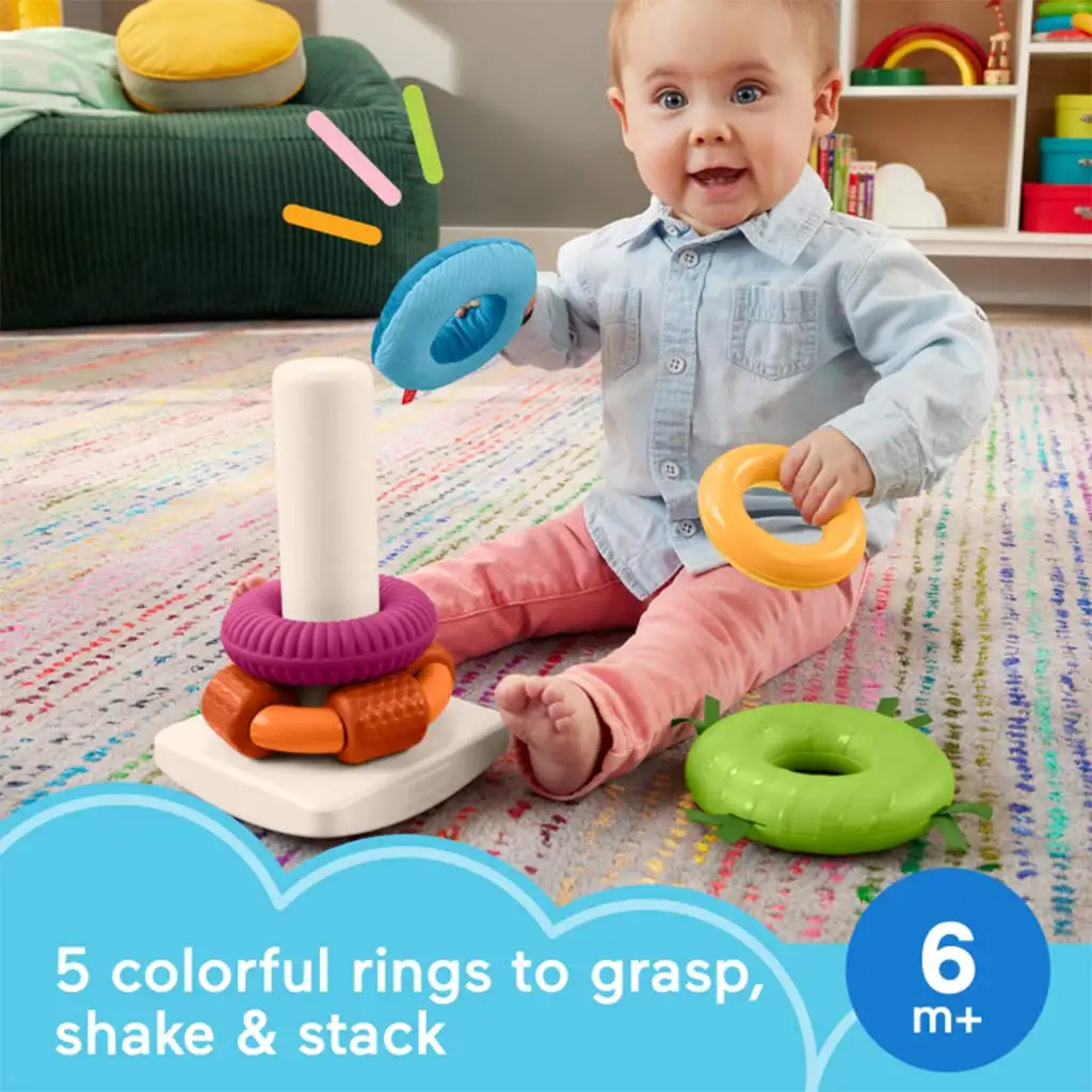 imagen de Fisher-Price: Sensory Rock-A-Stack™ anillo pirámide - Mattel 2