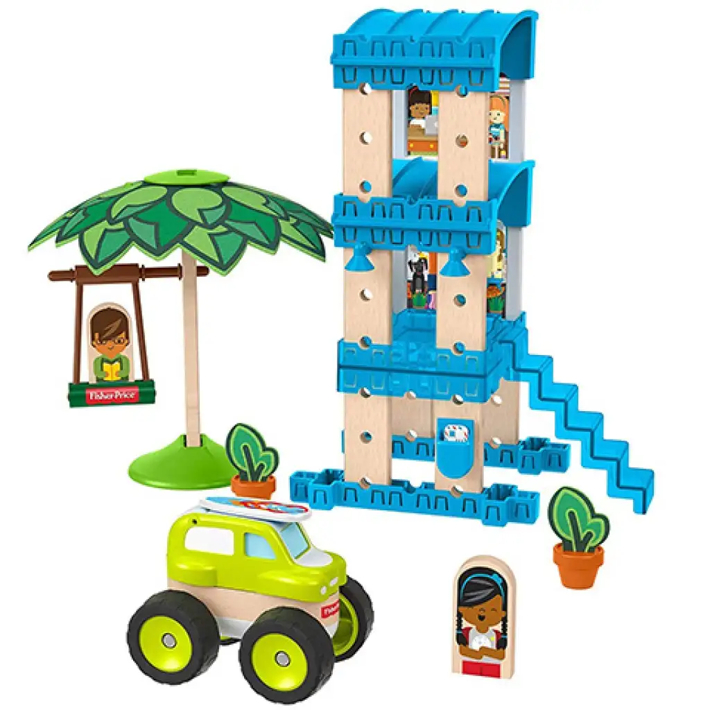 imagen de Fisher-Price: Wonder Makers set de construcción de bungalow de playa 35 piezas - Mattel 3