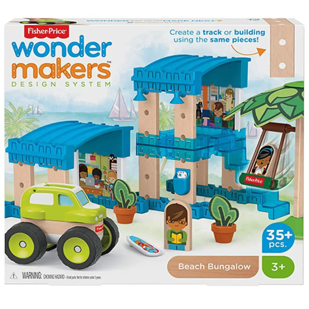 imagen de Fisher-Price: Wonder Makers set de construcción de bungalow de playa 35 piezas - Mattel 1