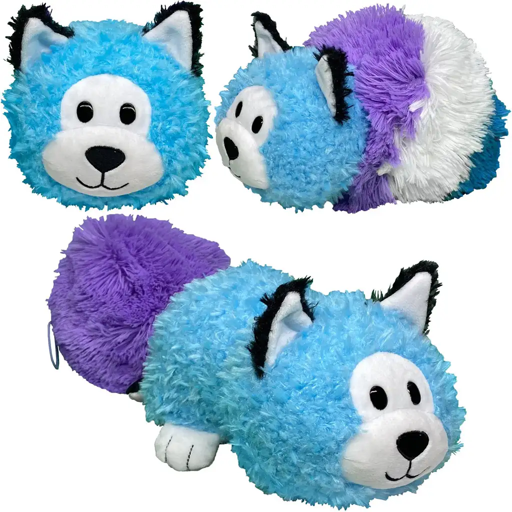 imagen de FlipaZoo: Peluche reversible de gato a husky de 28 cm 2
