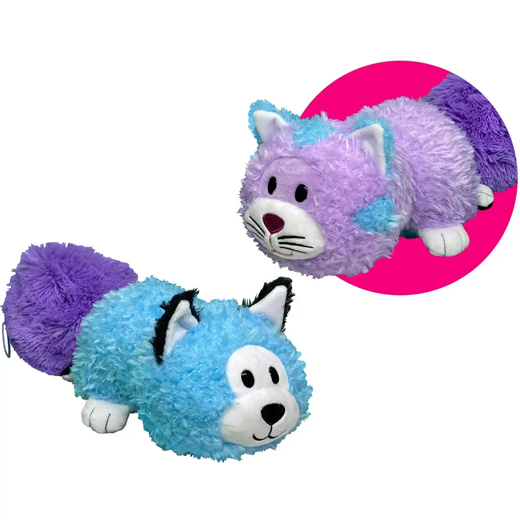 imagen de FlipaZoo: Peluche reversible de gato a husky de 28 cm 1