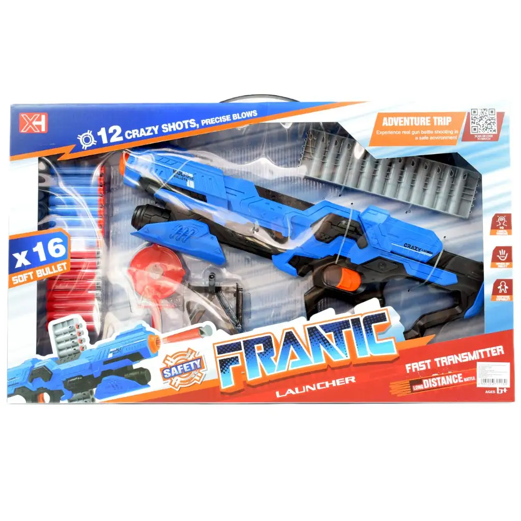imagen de Frantic Launcher: Arma de lanzamiento de esponja manual con diana y balas 49cm 8