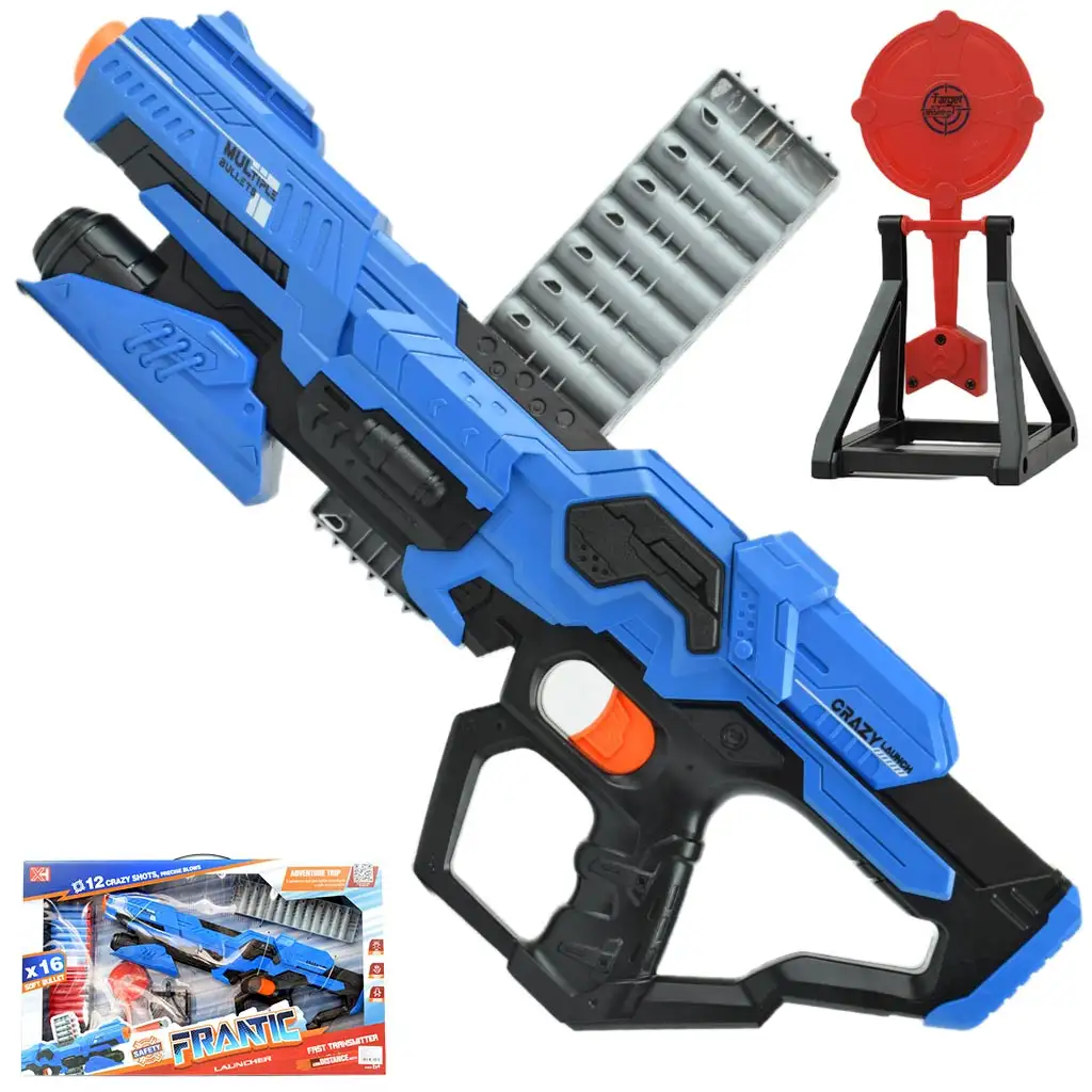 imagen de Frantic Launcher: Arma de lanzamiento de esponja manual con diana y balas 49cm 1