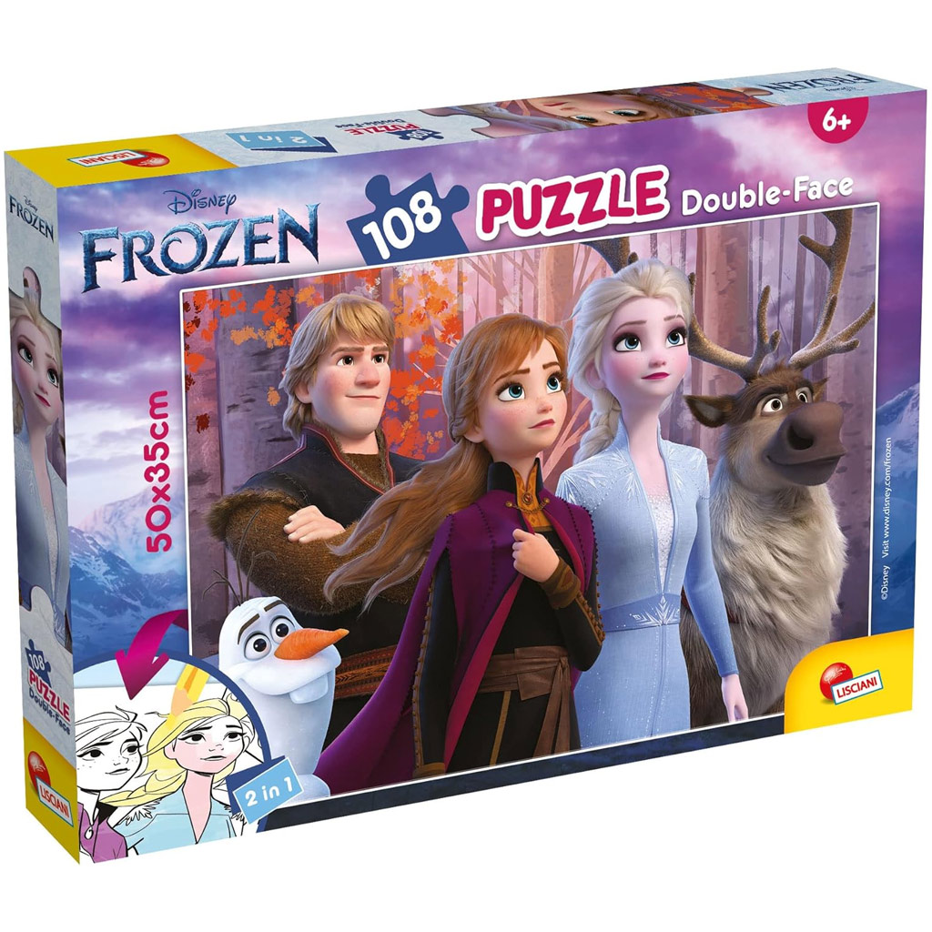 imagen de Frozen 2 2 en 1 108 piezas puzzle y colorear 50x35cm - Lisciani 1