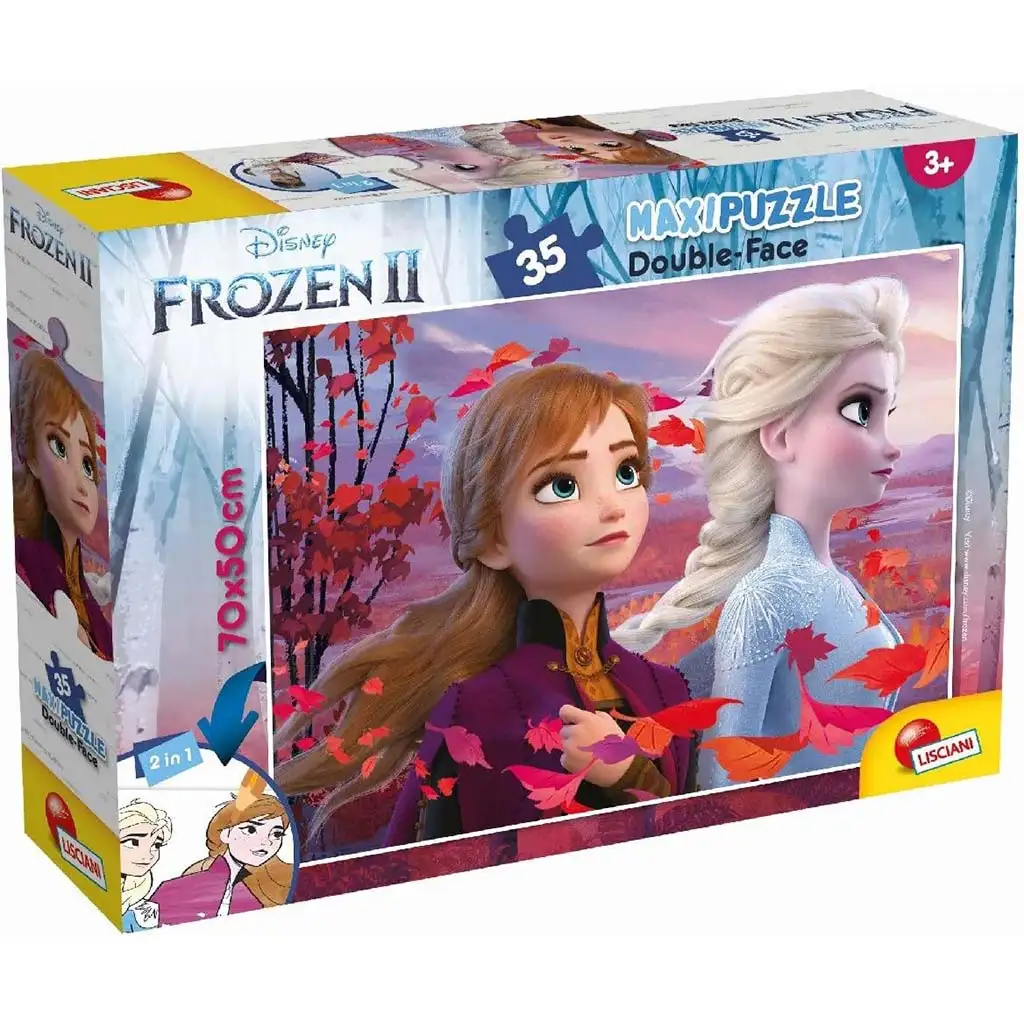 imagen de Frozen 2 2 en 1 35 piezas maxi puzzle y libro para colorear 70x50cm - Lisciani 1