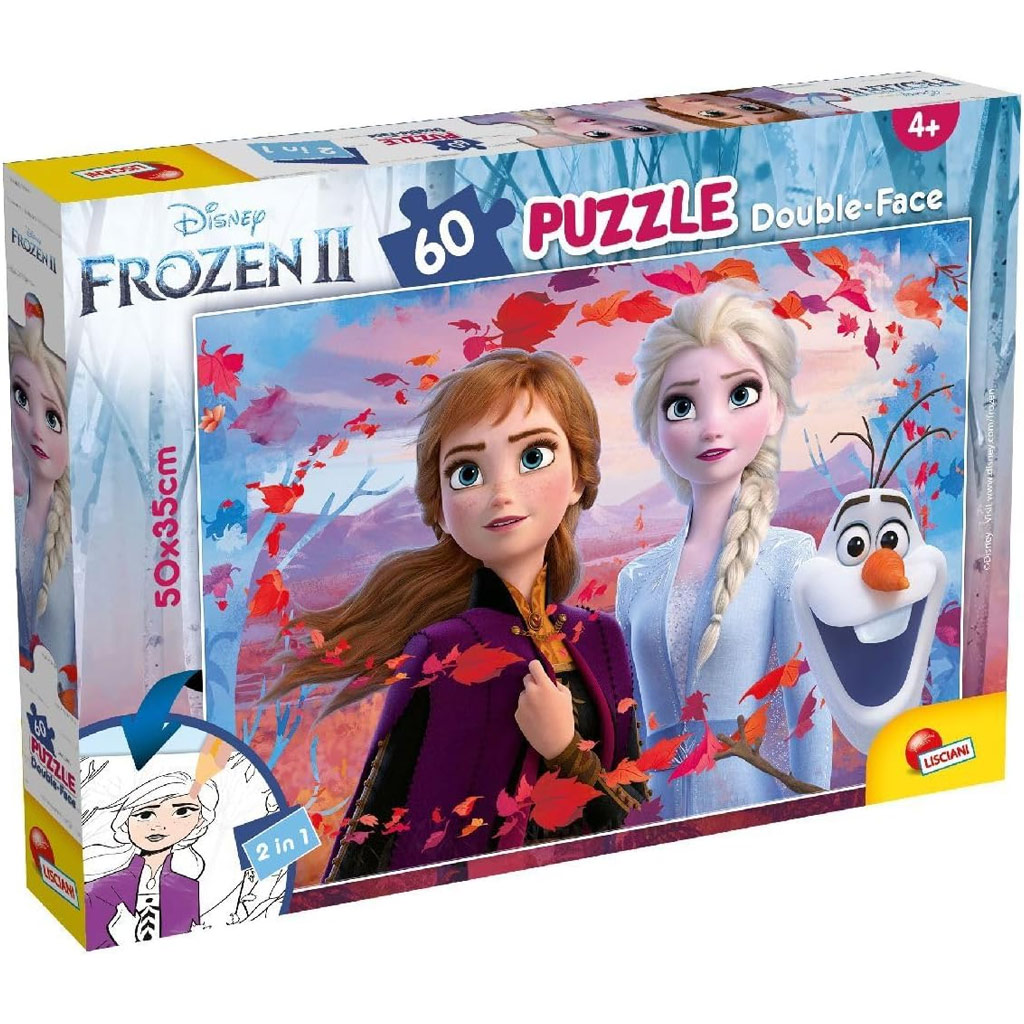 imagen de Frozen 2 2 en 1 puzzle y libro para colorear de 60 piezas 50x35cm - Lisciani 1