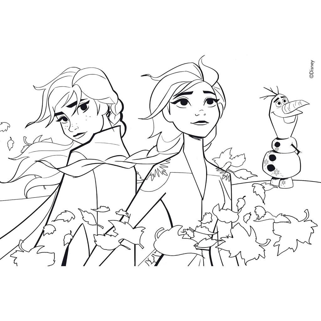 imagen de Frozen 2 2 en 1 rompecabezas y libro para colorear de 24 piezas 50x35cm - Lisciani 3