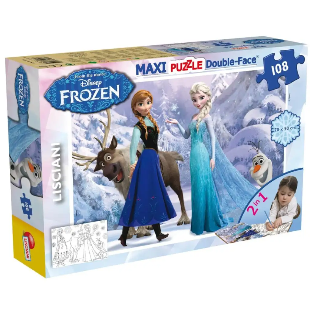 imagen de Frozen 2 en 1 108 piezas puzzle y colorear 70x50cm - Lisciani 1