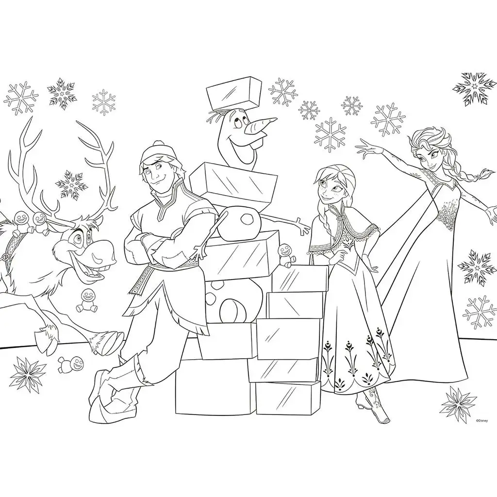 imagen de Frozen 2 en 1 35 piezas maxi puzzle y libro para colorear 70x50cm - Lisciani 2