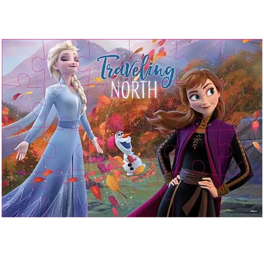 imagen de Frozen 2 en 1 con 24 piezas rompecabezas para colorear 2