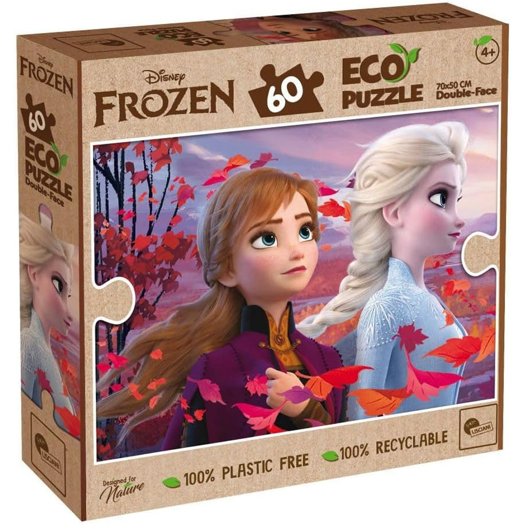 imagen de Frozen 2 en 1 Eco puzzle y libro para colorear de 60 piezas 70x50cm - Lisciani 1