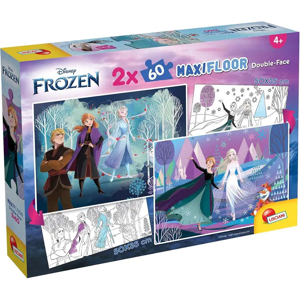 imagen de Frozen 2 en 1 maxi puzzle y libro para colorear 50x35cm - Lisciani 1