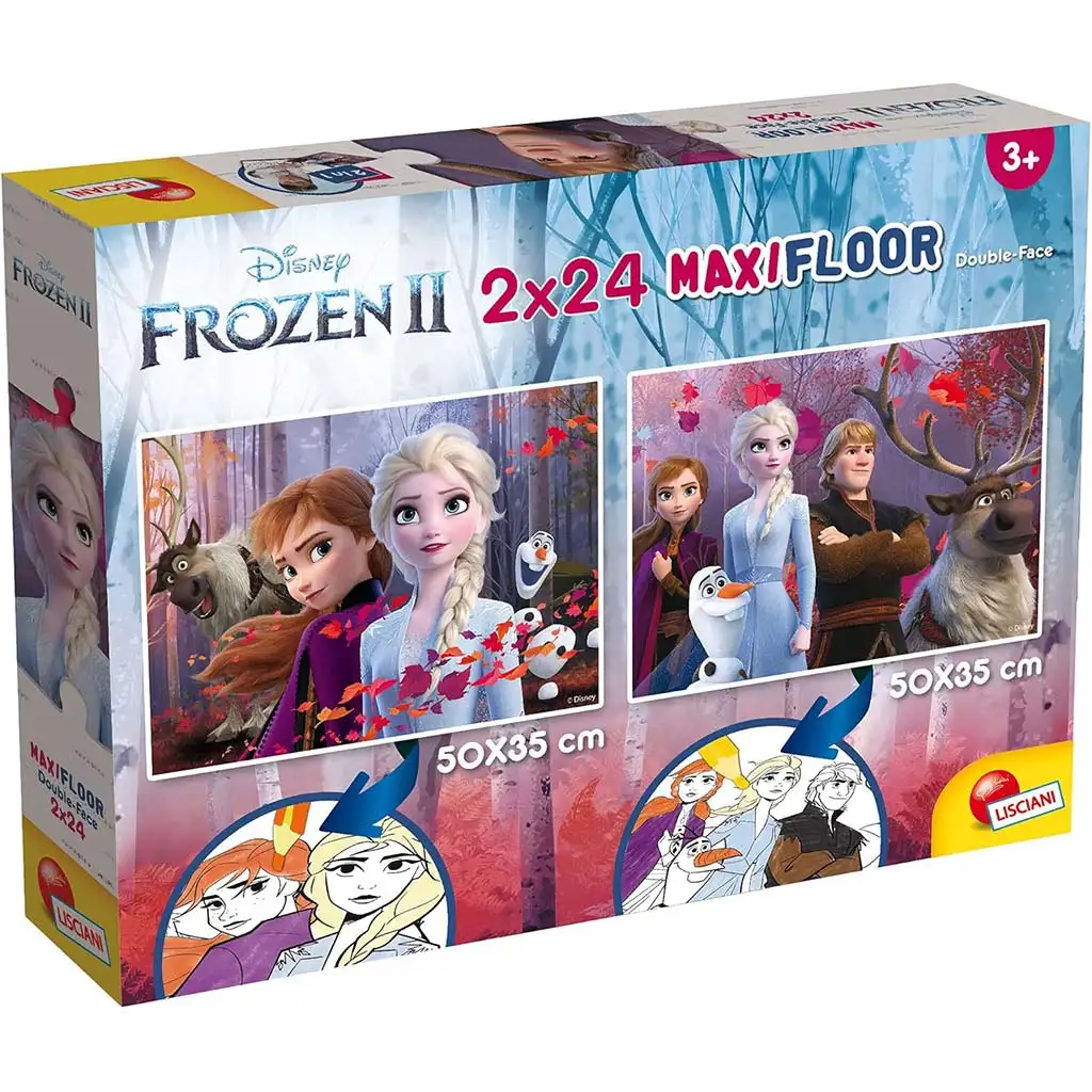 imagen de Frozen 2 en 1 maxi rompecabezas y libro para colorear 50x35cm - Lisciani 1