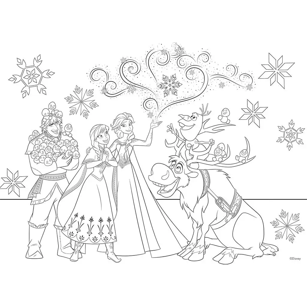 imagen de Frozen 2 en 1 maxi rompecabezas y libro para colorear 70x50cm - Lisciani 2