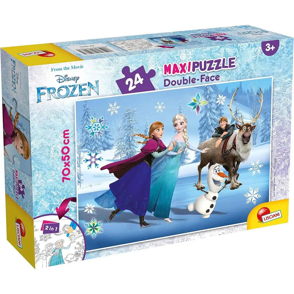 imagen de Frozen 2 en 1 maxi rompecabezas y libro para colorear 70x50cm - Lisciani 1