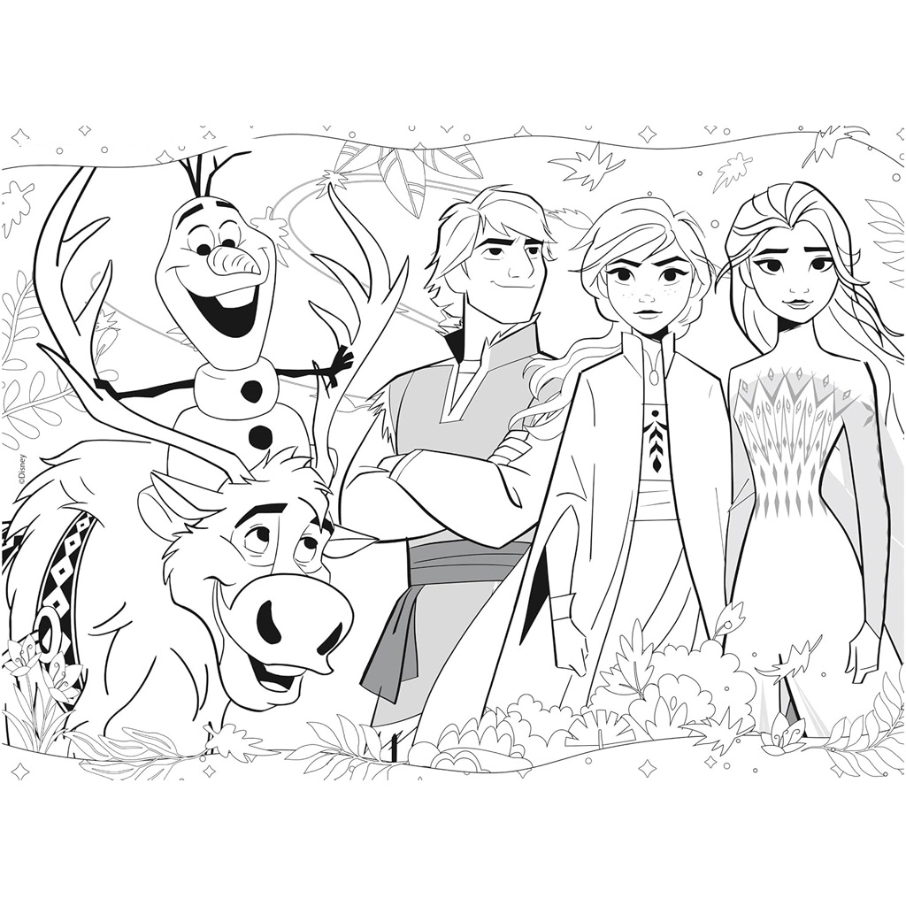 imagen de Frozen 2 en 1 puzzle de 48 piezas y libro para colorear 35x25cm - Lisciani 3