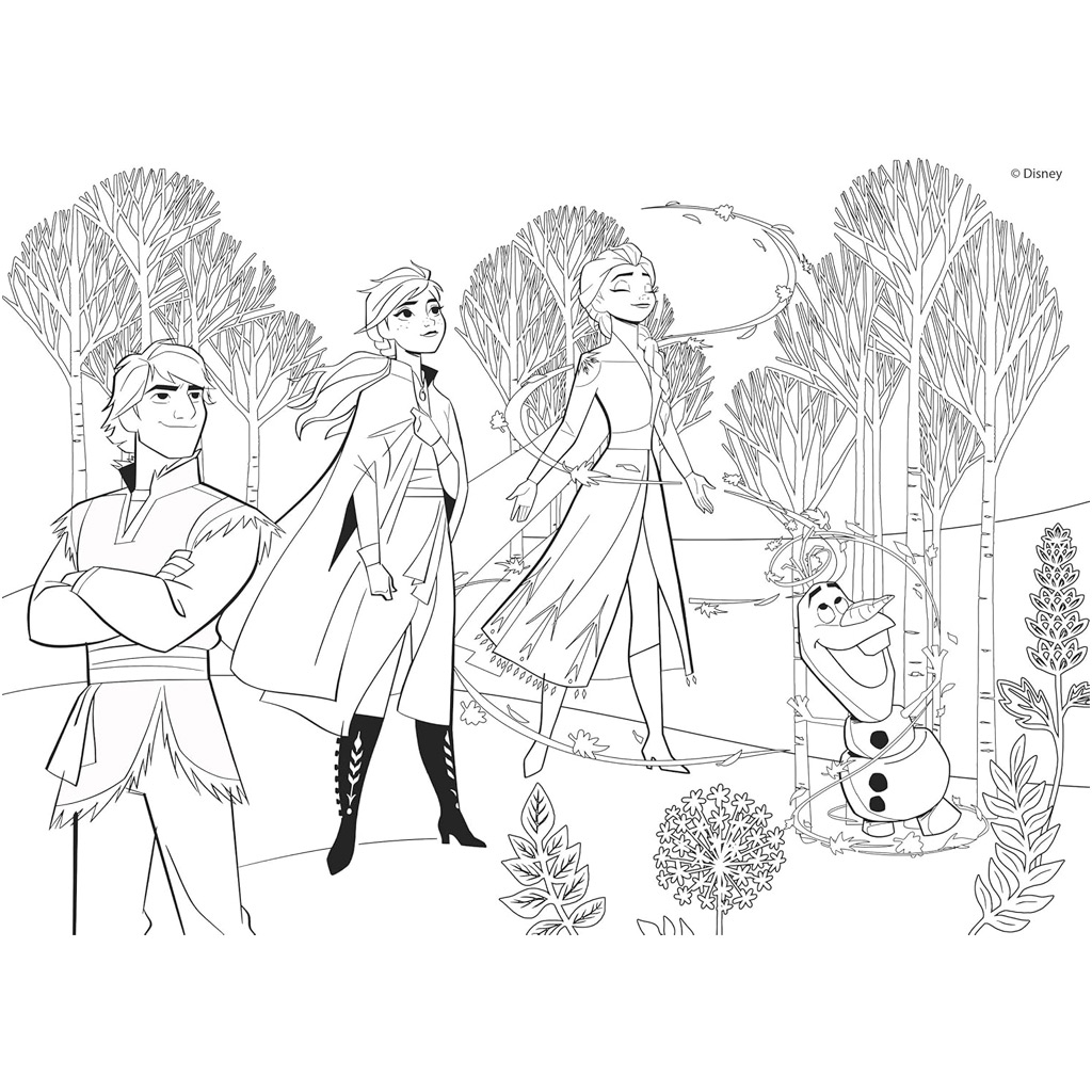imagen de Frozen 2 en 1 puzzle y libro para colorear de 24 piezas 35x25cm - Lisciani 3