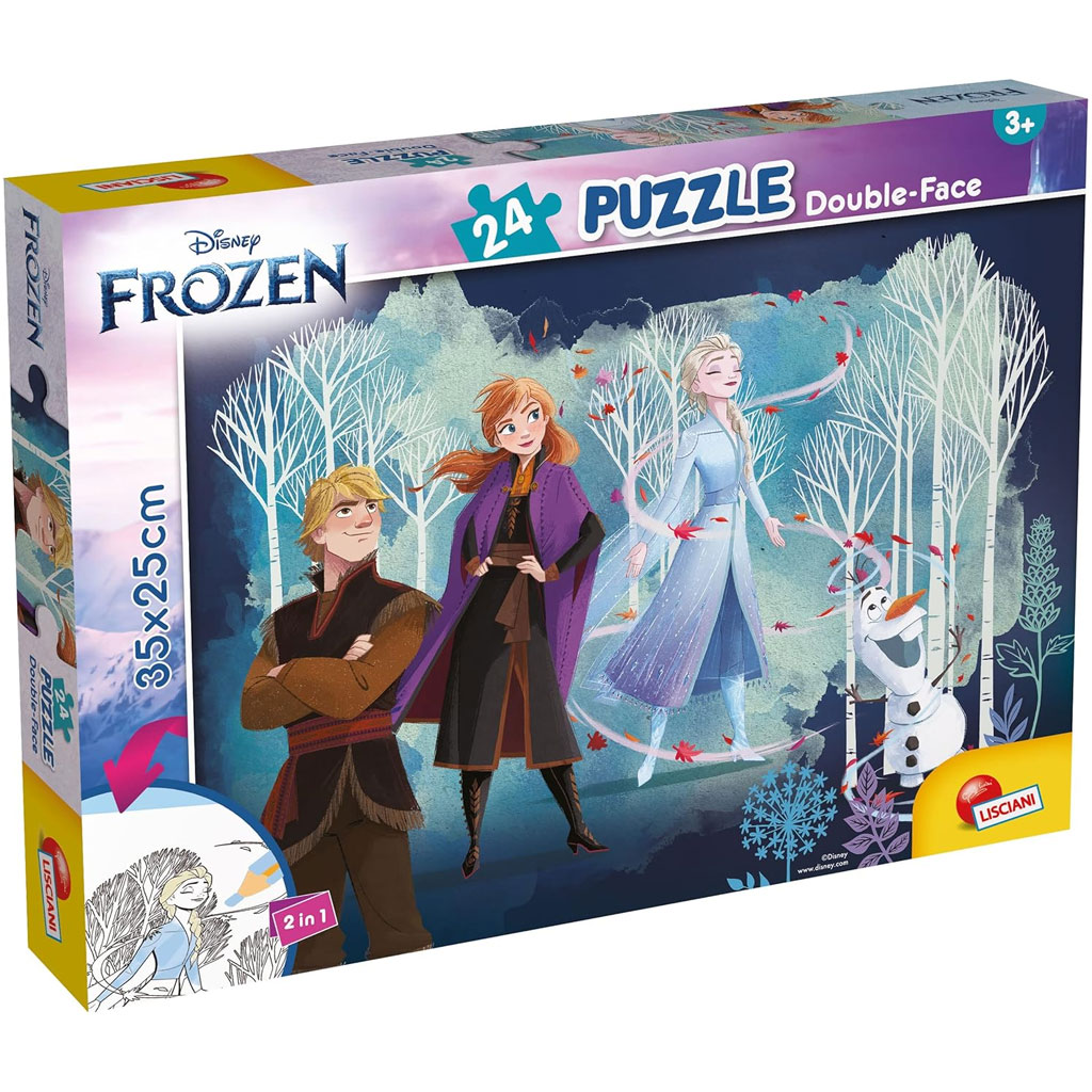 imagen de Frozen 2 en 1 puzzle y libro para colorear de 24 piezas 35x25cm - Lisciani 1