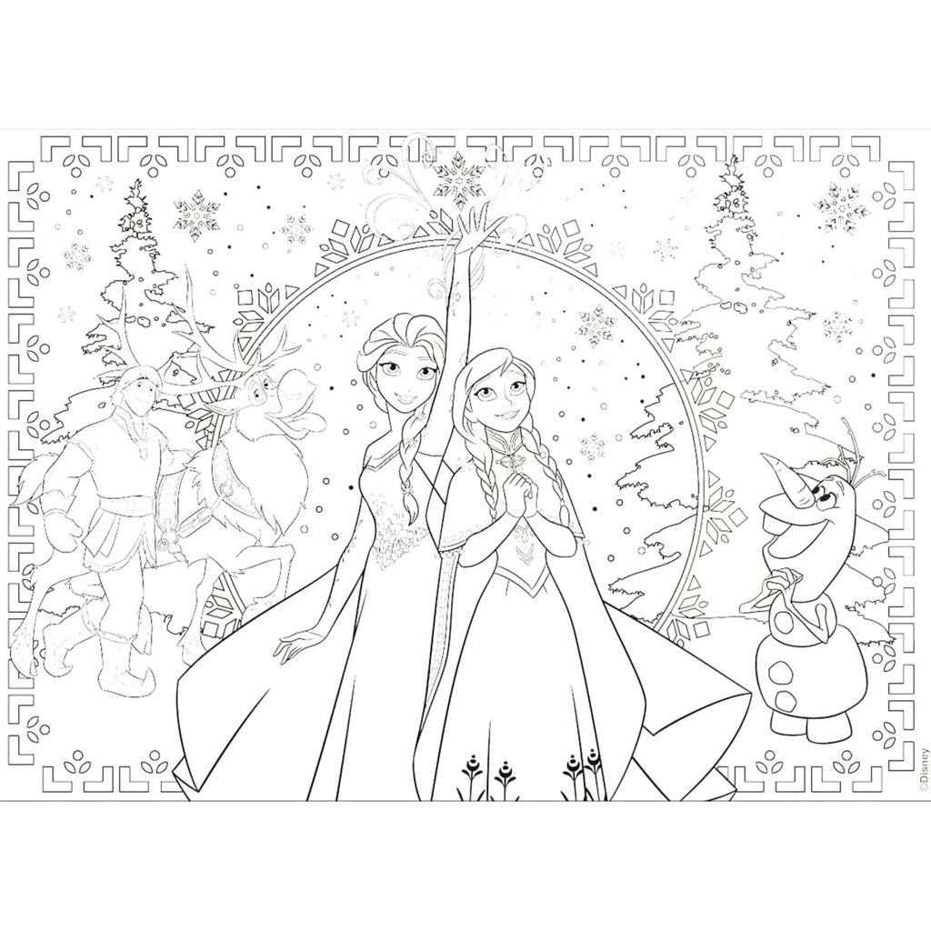 imagen de Frozen 2 en 1 puzzle y libro para colorear de 250 piezas 50x35cm - Lisciani 3