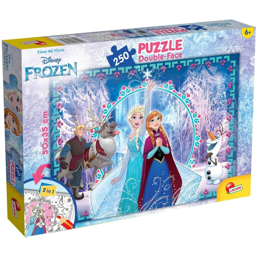 imagen de Frozen 2 en 1 puzzle y libro para colorear de 250 piezas 50x35cm - Lisciani 1