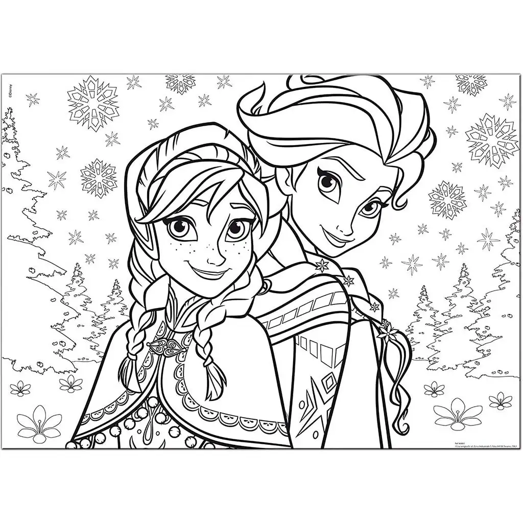 imagen de Frozen Los hermanos 2 en 1 60 piezas maxi puzzle y colorear 70x50cm - Lisciani 2