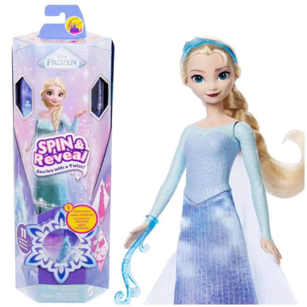 imagen de Frozen Spin Reveal Sorpresa mágica muñeca Elsa - Mattel 1