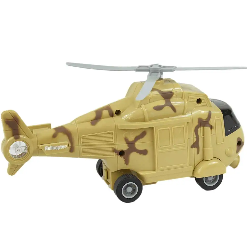 imagen de Fuerzas Armadas: Helicóptero de combate de color arena con camuflaje y efectos de luz y sonido 1/20 de escala 21cm 2