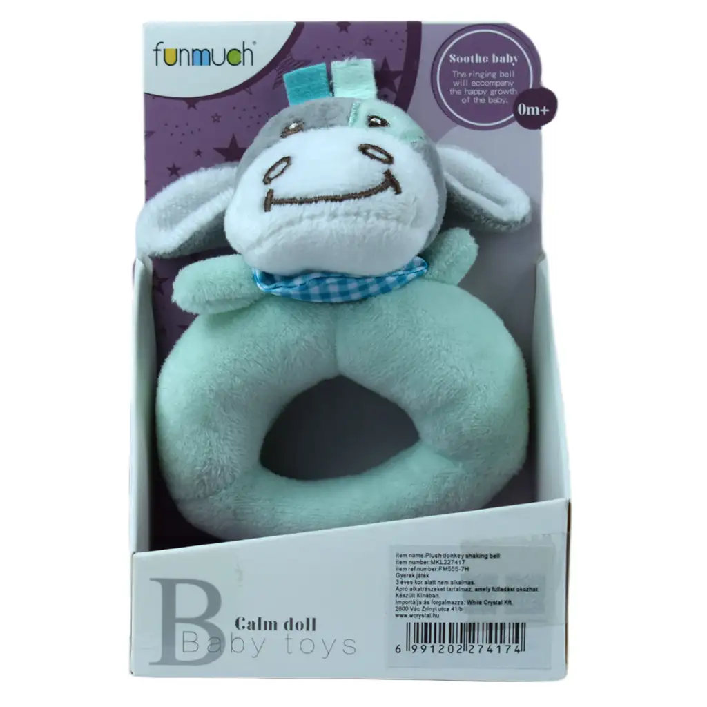 imagen de FunMuch: Sonajero de peluche azul burro 1