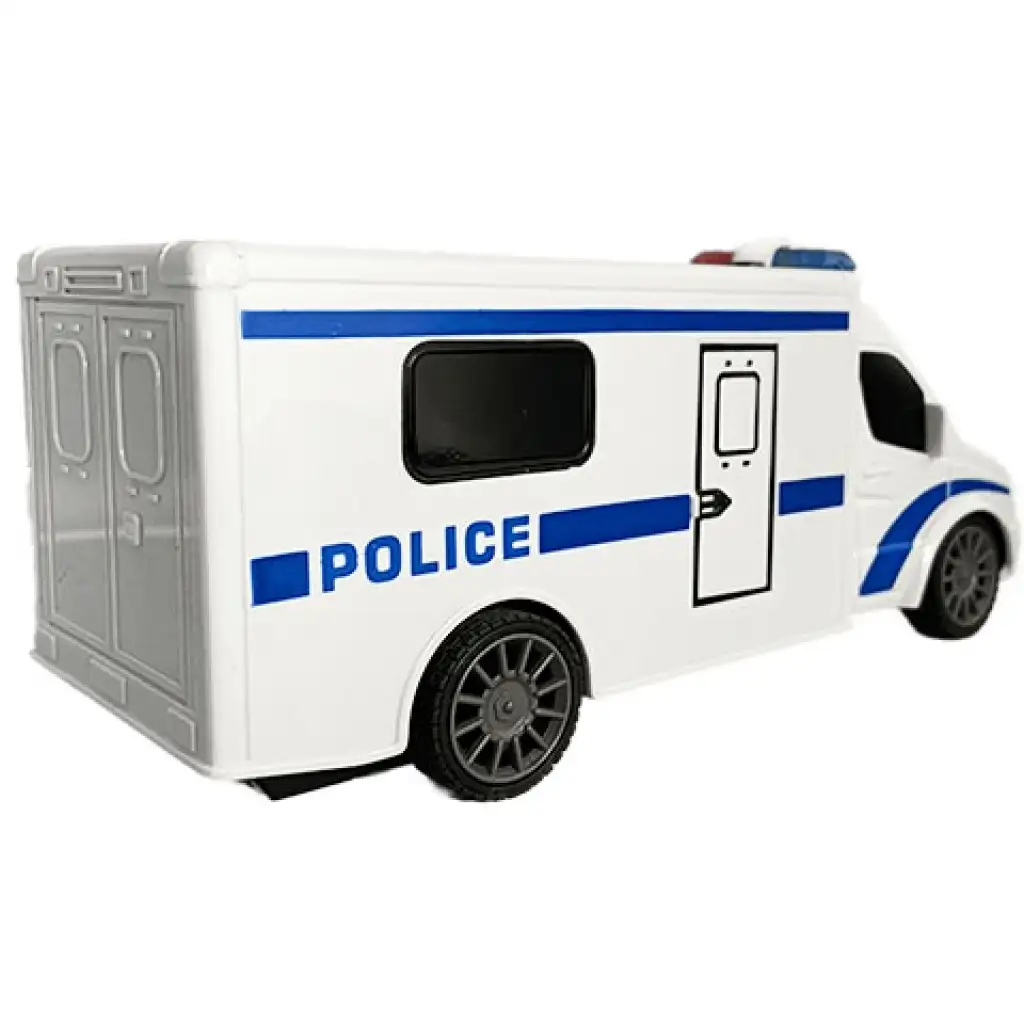 imagen de Furgón de policía RC con control remoto y efectos de luz y sonido 1:18 de escala 20cm 2