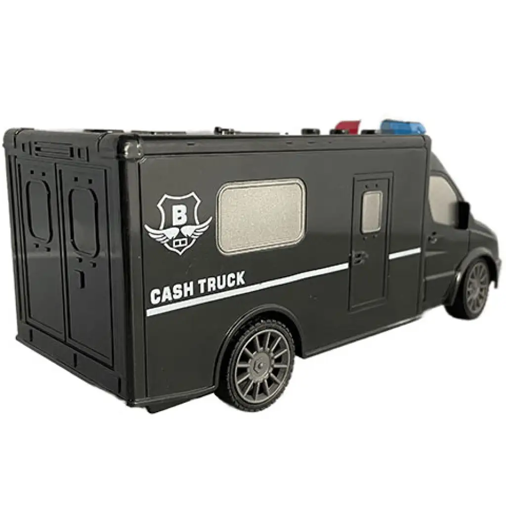 imagen de Furgón de transporte de dinero RC con control remoto con efectos de luz y sonido a escala 1:18 de 20cm 2