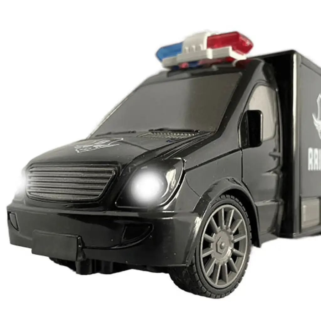 imagen de Furgón de transporte de dinero RC con control remoto con efectos de luz y sonido a escala 1:18 de 20cm 4