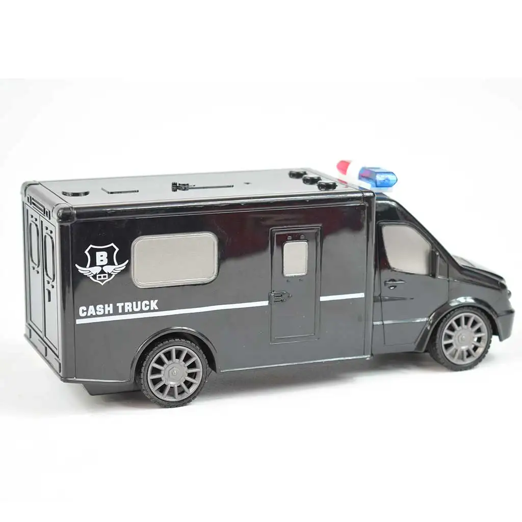 imagen de Furgón de transporte de dinero RC con control remoto y efectos de luz 1/30 de escala 20cm 2