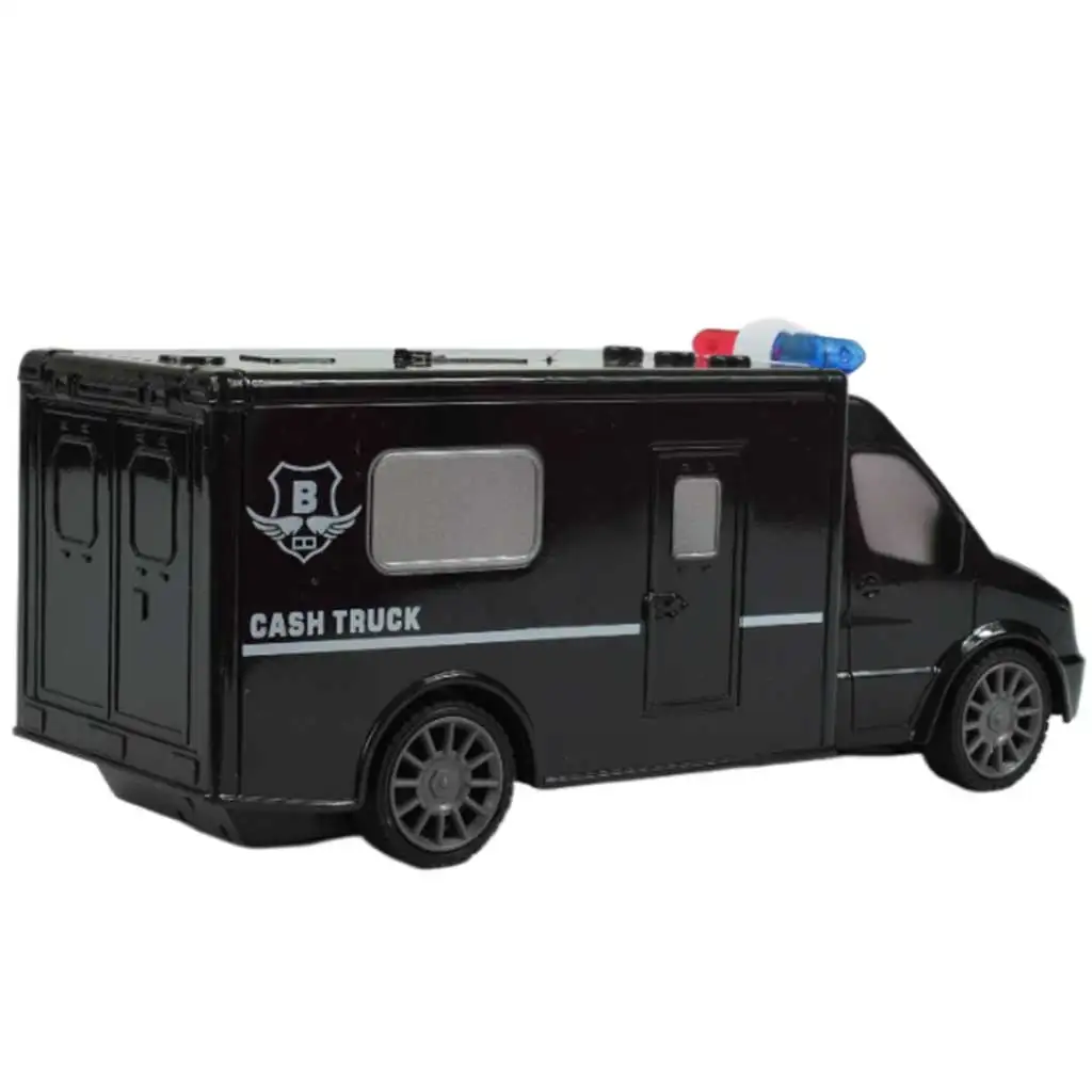 imagen de Furgón de transporte de dinero RC con control remoto y efectos de luz 1/30 de escala 20cm 2